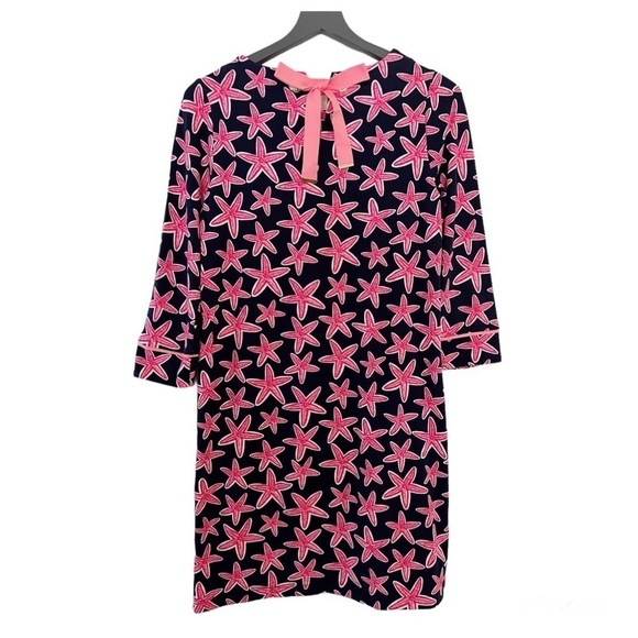 CROWN & IVY Starfish Print Knit Shift Dress with Back Bow Detail Size Small - Picture 2 of 12